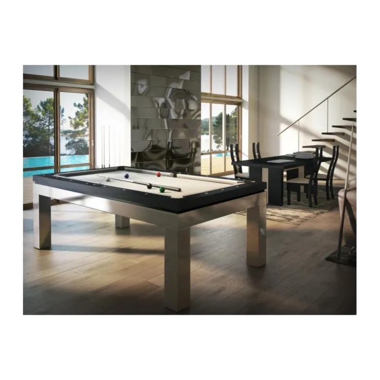 Billard New Tendance C. Inox : un billard haut de gamme en inox et bois massif