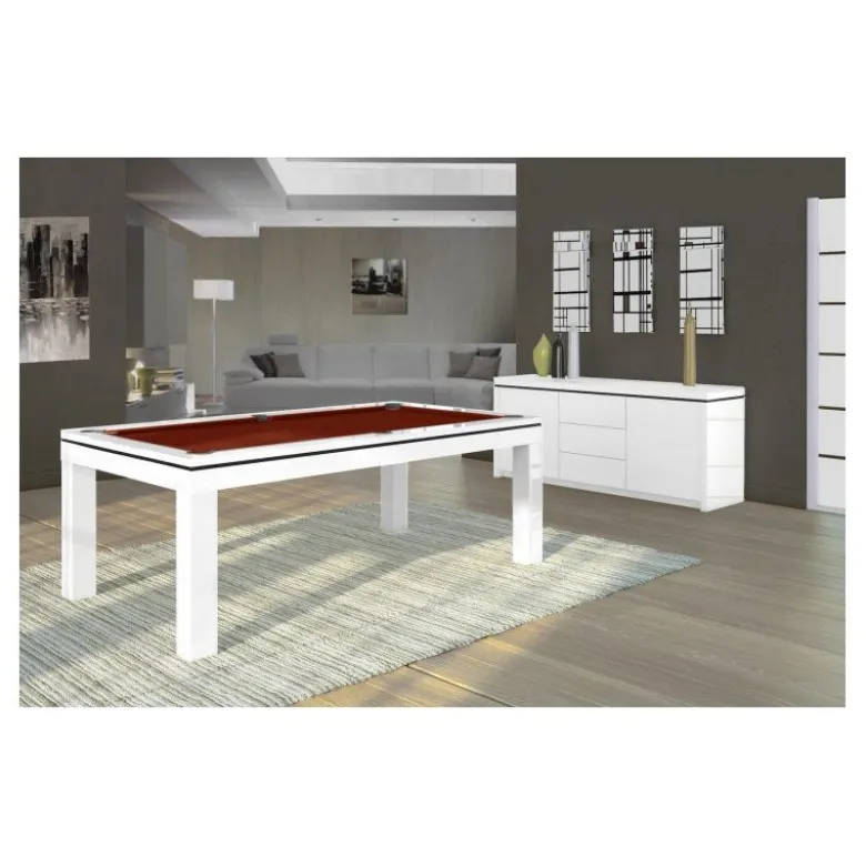 billard Novea, convertible en table, Blanc brillant + 20 autres coloris