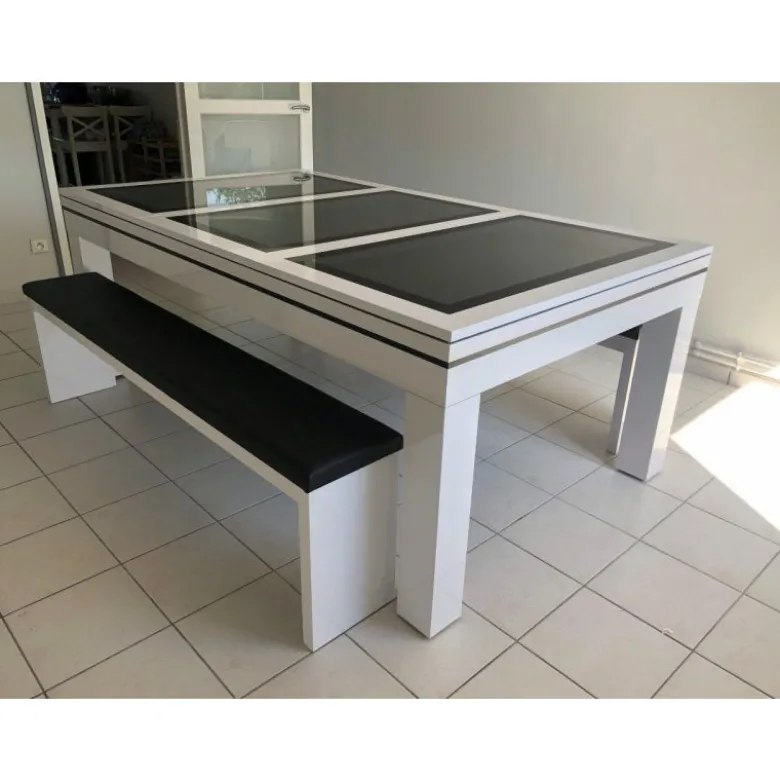 billard Novea, convertible en table, Blanc brillant + 20 autres coloris