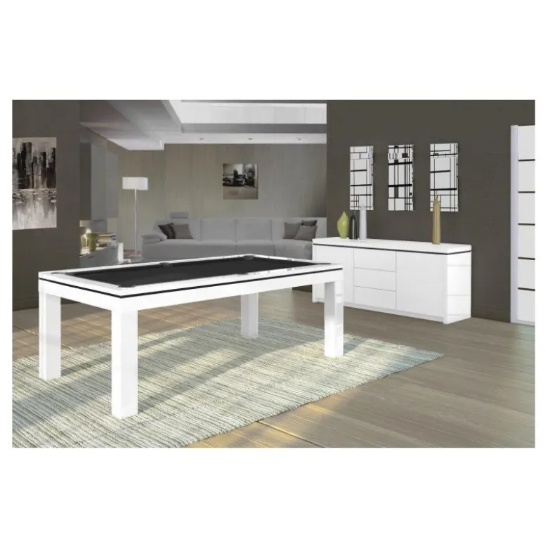 billard Novea, convertible en table, Blanc brillant + 20 autres coloris