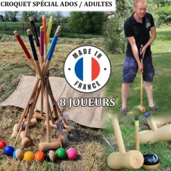 Croquet 8 joueurs adultes Fabrication française
