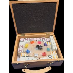 Domino Train Mexicain Double 12 – Coffret Bois – 91 Dominos