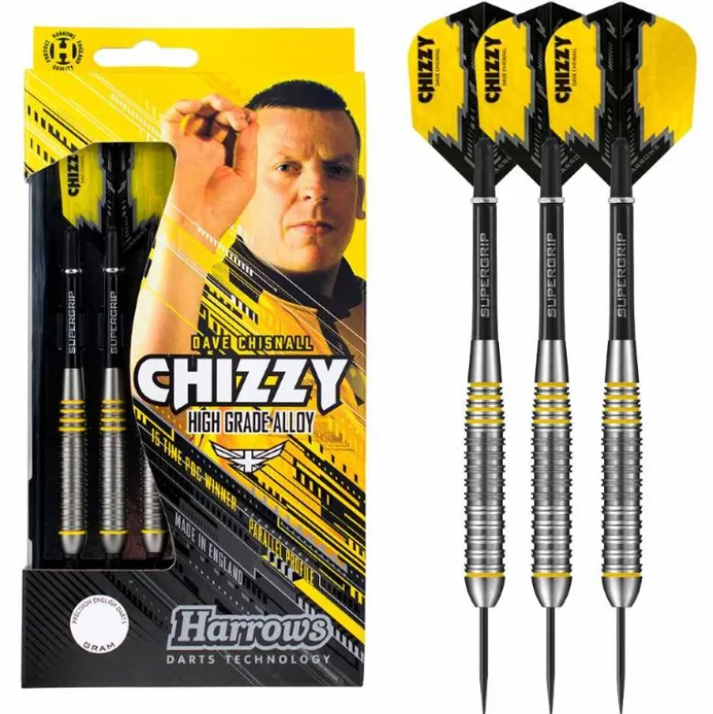 Fléchettes Harrows Chizzy Brass 22 g – Pointe Acier – Lot de 3