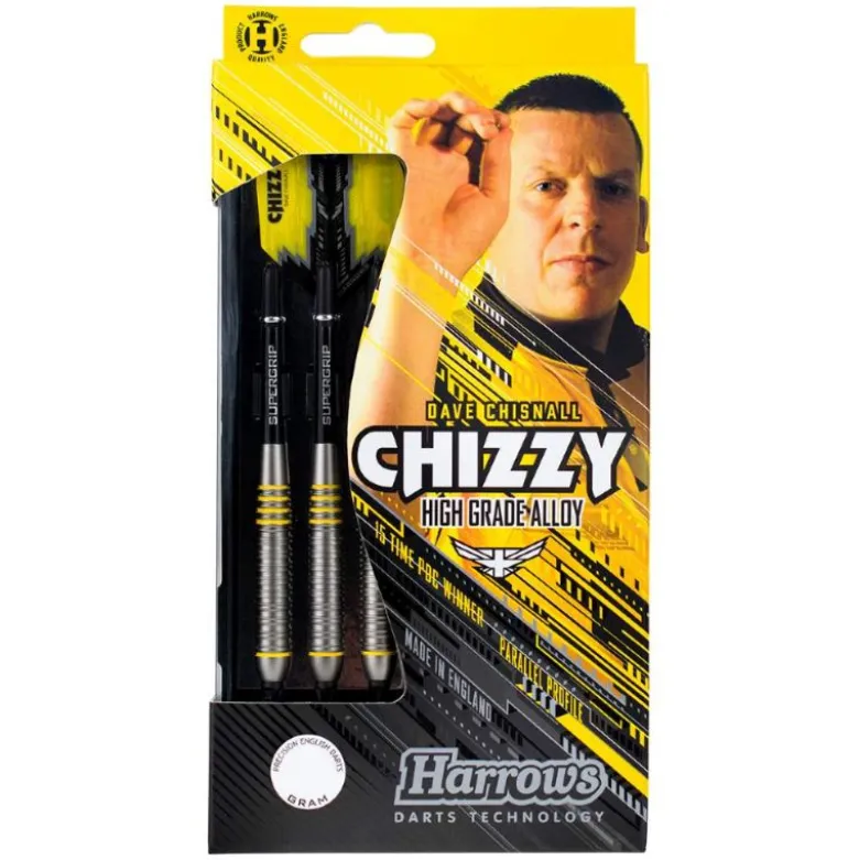 Fléchettes Harrows Chizzy Brass 22 g – Pointe Acier – Lot de 3