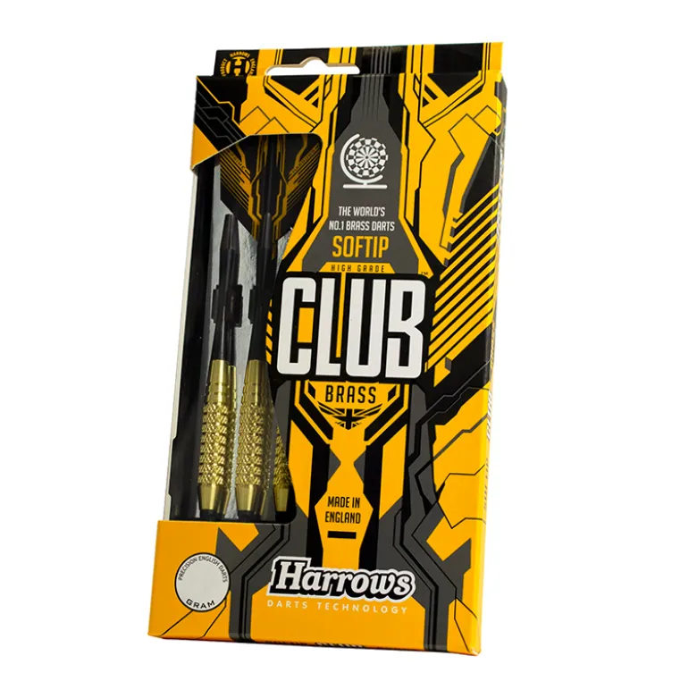 Fléchettes Harrows Club Brass 18 GK – Pointe Nylon – Lot de 3