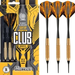 Fléchettes Harrows Club Brass 16 GK – Pointe Nylon – Lot de 3
