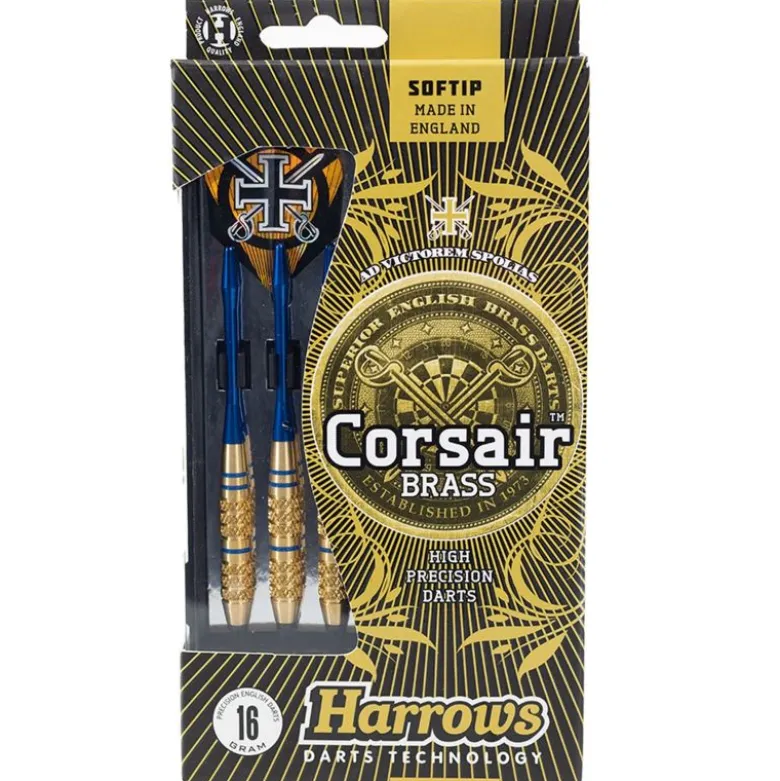 Fléchettes Harrows Corsair Bleu 16 GK – Pointe Nylon – Lot de 3