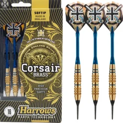 Fléchettes Harrows Corsair Bleu 16 GK – Pointe Nylon – Lot de 3