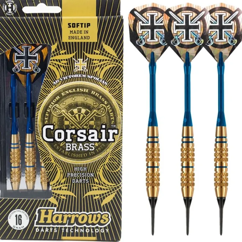 Fléchettes Harrows Corsair Bleu 16 GK – Pointe Nylon – Lot de 3