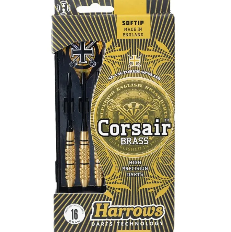 Fléchettes Harrows Corsair Noir 16 GK – Pointe Nylon – Lot de 3