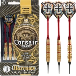 Fléchettes Harrows Corsair Rouge 16 GK – Pointe Nylon – Lot de 3