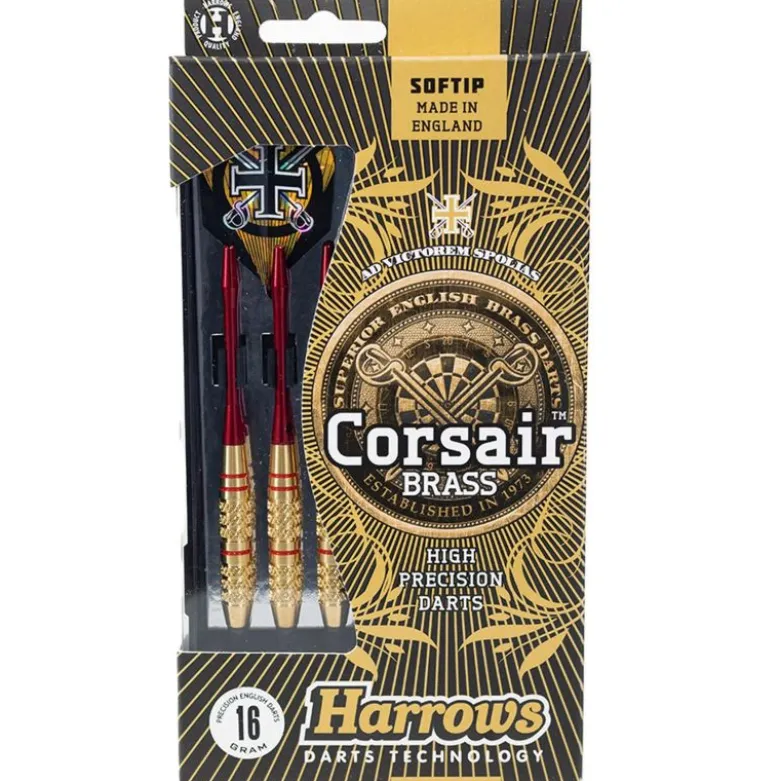 Fléchettes Harrows Corsair Rouge 18 GK – Pointe Nylon – Lot de 3