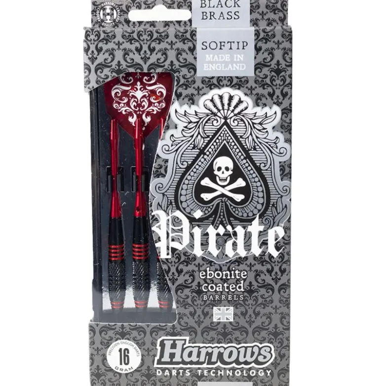 Fléchettes Harrows Pirate Rouge 16 GK – Pointe Nylon – Lot de 3