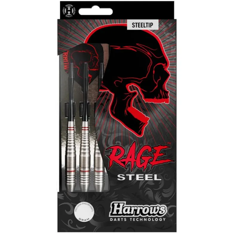 Fléchettes Harrows Rage Steel 21 g – Pointe Acier – Lot de 3
