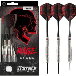 Fléchettes Harrows Rage Steel 21 g – Pointe Acier – Lot de 3