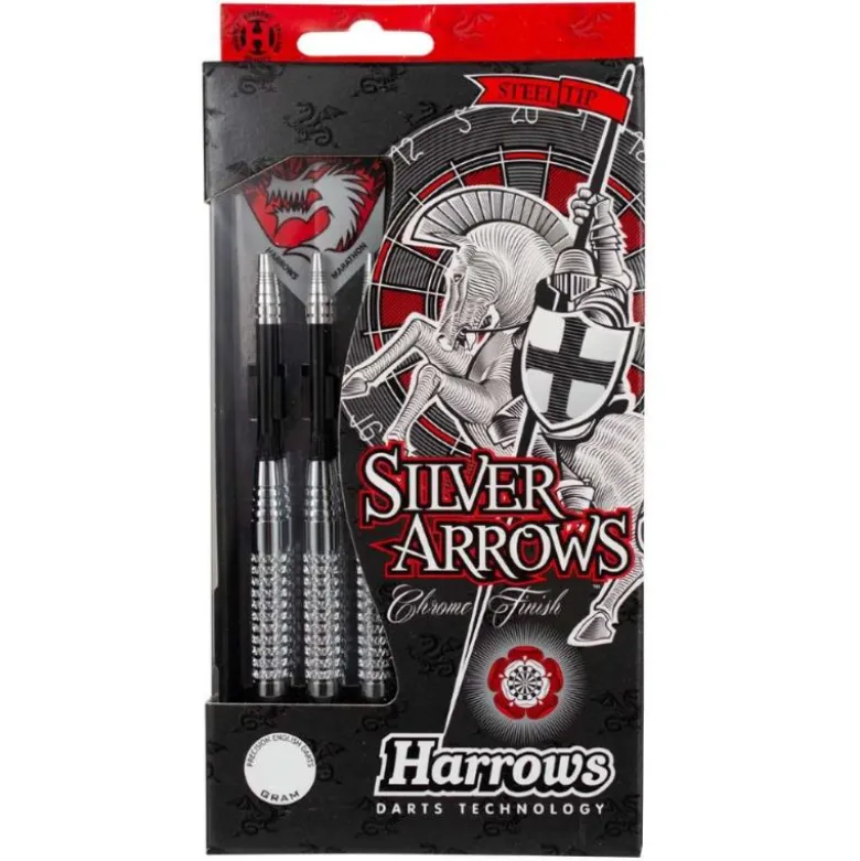 Fléchettes Harrows Silver Arrows 24 g – Pointe Acier – Lot de 3