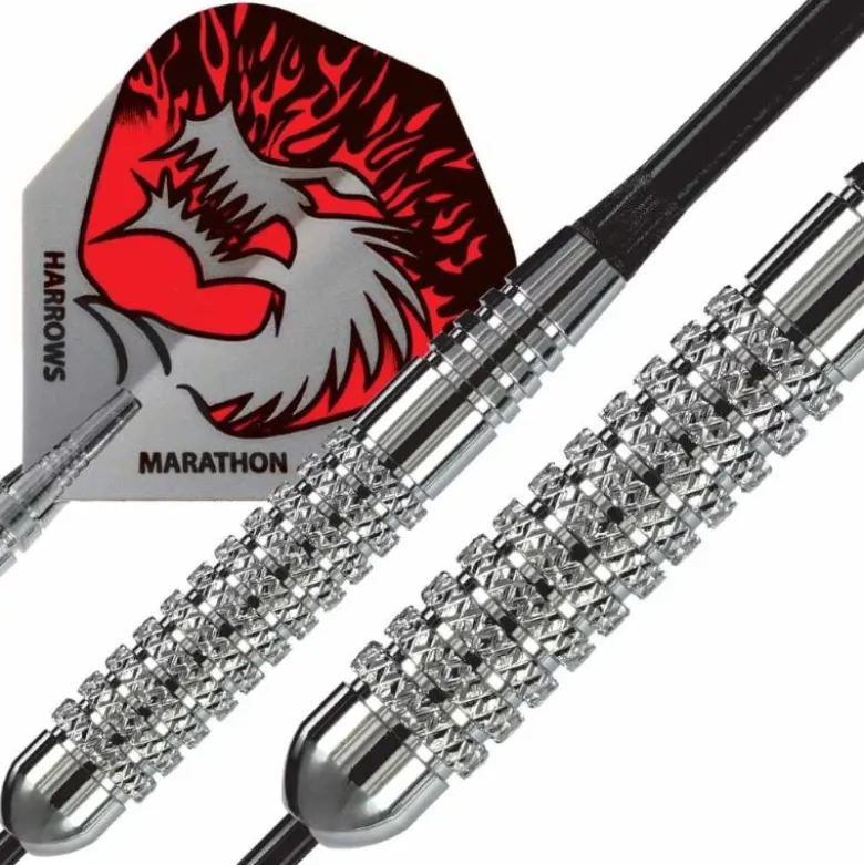 Fléchettes Harrows Silver Arrows 24 g – Pointe Acier – Lot de 3