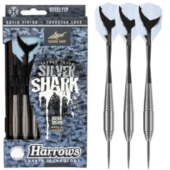 Fléchettes Harrows Silver Shark 21 g – Pointe Acier – Lot de 3