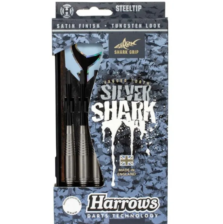 Fléchettes Harrows Silver Shark 21 g – Pointe Acier – Lot de 3