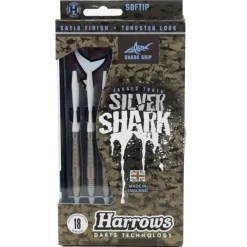 Fléchettes Harrows Silver Shark 18 GK – Pointe Nylon – Lot de 3