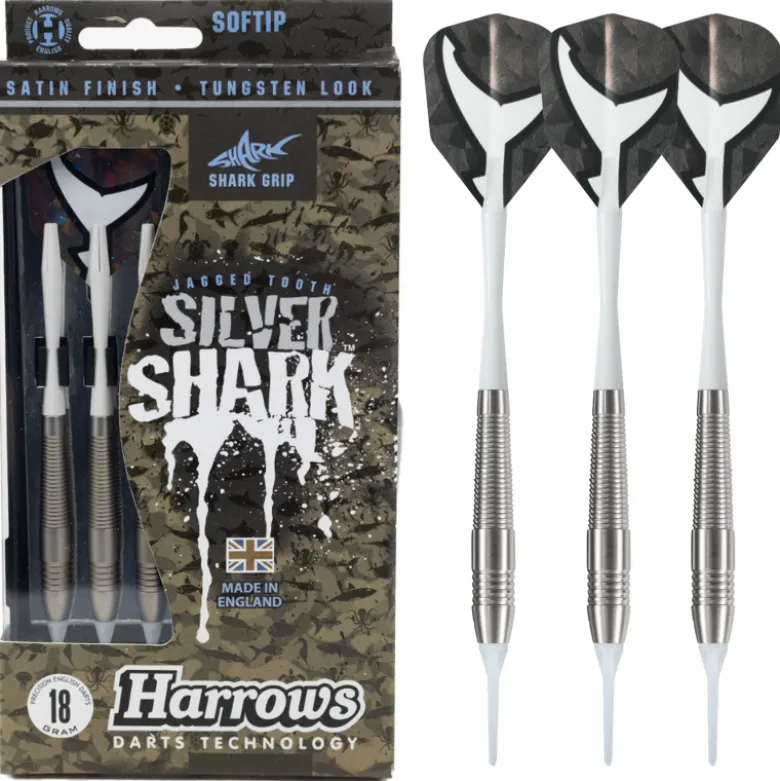 Fléchettes Harrows Silver Shark 18 GR Style A – Pointe Nylon – Lot de 3