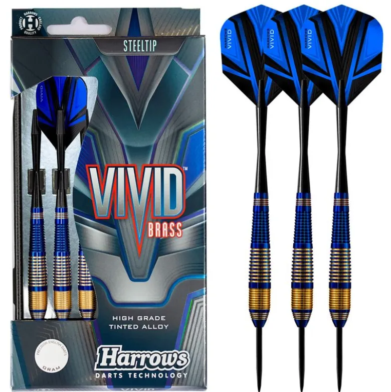Fléchettes Harrows Vivid Bleu 23 g – Pointe Acier – Lot de 3