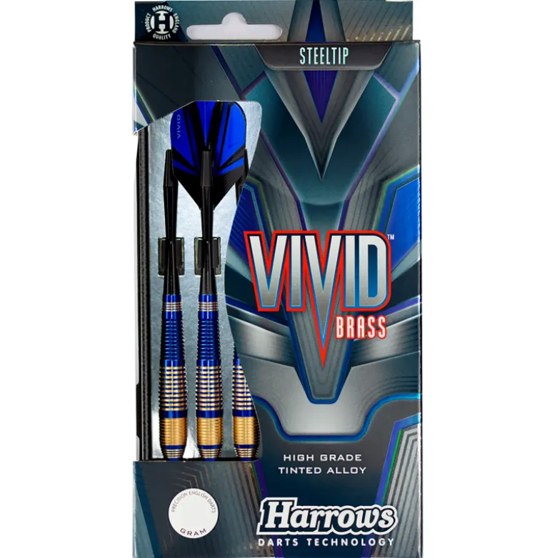 Fléchettes Harrows Vivid Bleu 23 g – Pointe Acier – Lot de 3