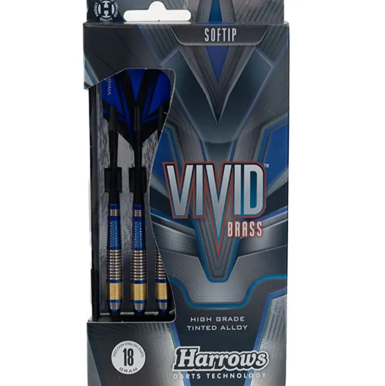 Fléchettes Harrows Vivid Bleu 18 GR – Pointe Nylon – Lot de 3
