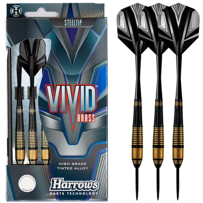 Fléchettes Harrows Vivid Noir 21 g – Pointe Acier – Lot de 3
