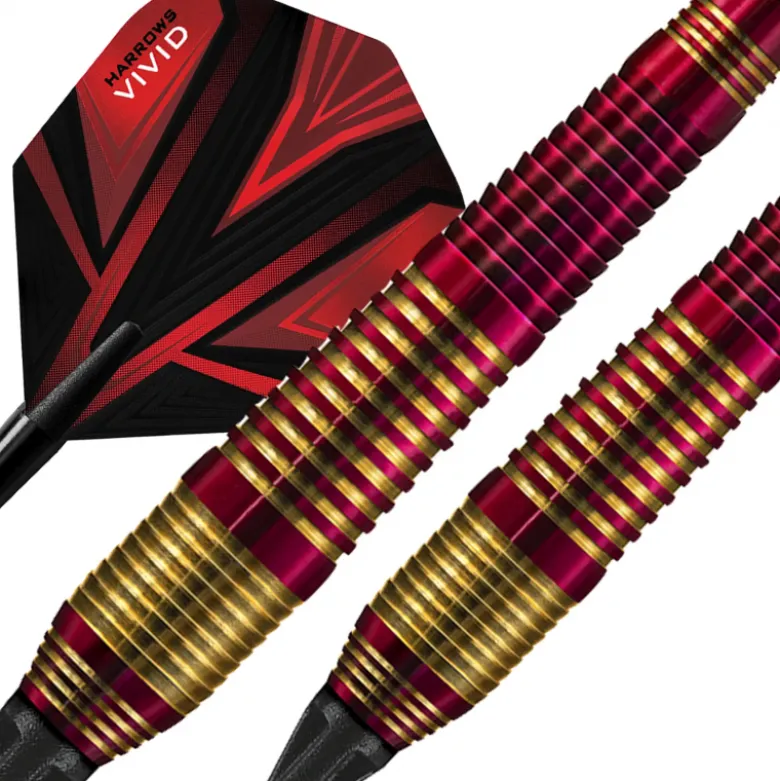 Fléchettes Harrows Vivid Rouge 18 GR – Pointe Nylon – Lot de 3