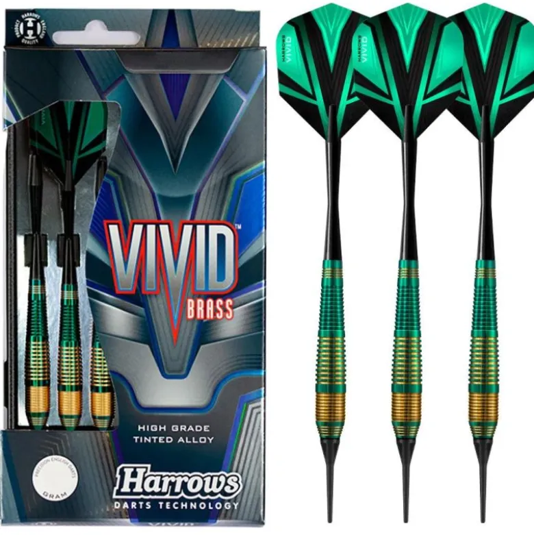 Fléchettes Harrows Vivid Vert 18 GK – Pointe Nylon – Lot de 3