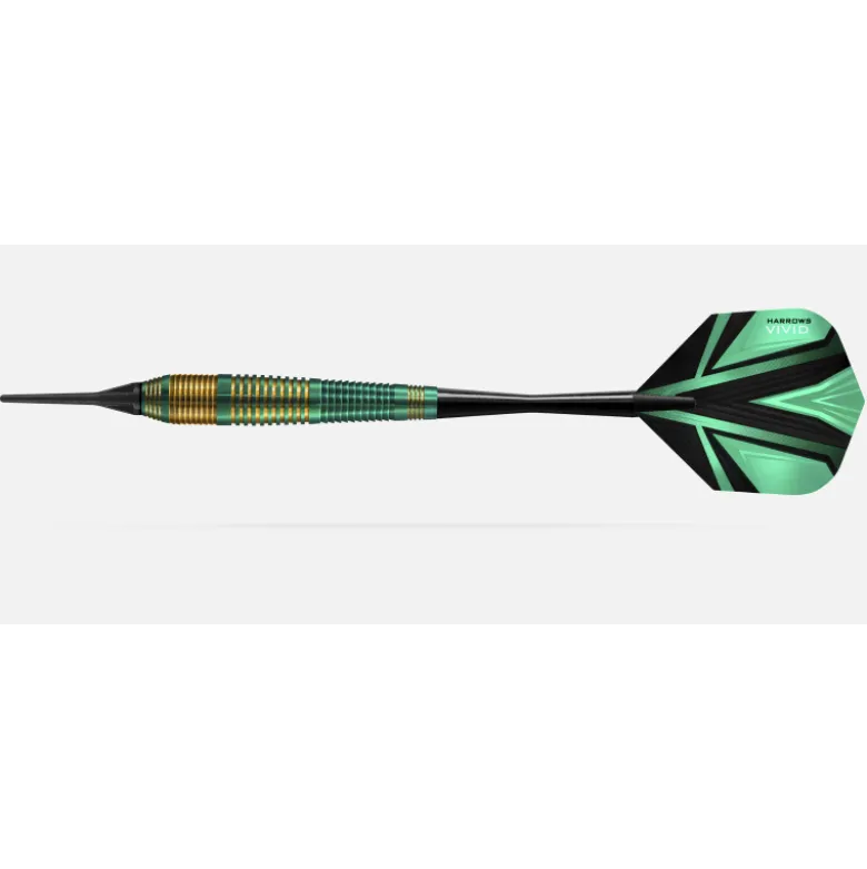 Fléchettes Harrows Vivid Vert 18 GK – Pointe Nylon – Lot de 3