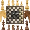 Jeu Échec Staunton 38cm Buis/Acacia Haut de Gamme en Bois Massif