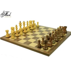 Jeu Échec Zagreb 45 cm Buis/ Acacia en Bois Massif