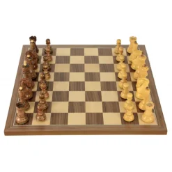 Jeu Échec Zagreb 45 cm Buis/ Acacia en Bois Massif