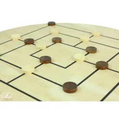 Jeu Dames Chinoises + Jeu du Moulin, 2 énormes succès sur 1 seul plateau en bois
