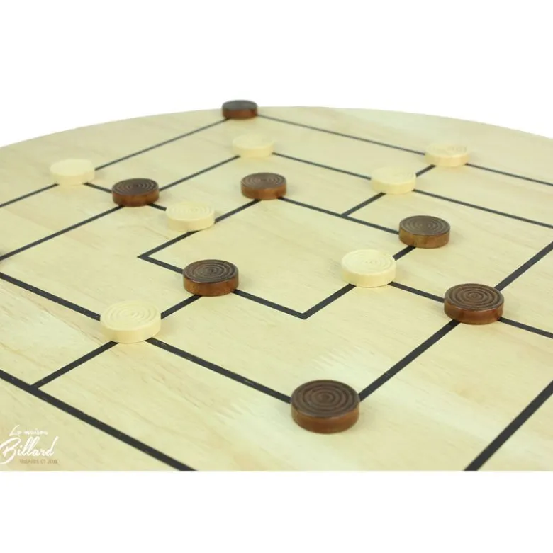 Jeu Dames Chinoises + Jeu du Moulin, 2 énormes succès sur 1 seul plateau en bois