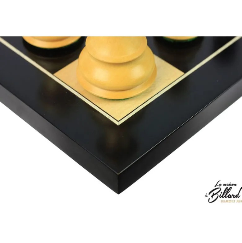 Jeu d’échecs Zagreb – 45 cm – Finition ébène et buis, marqueterie haut de gamme