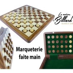 Jeu de dames marqueté et magnétique
