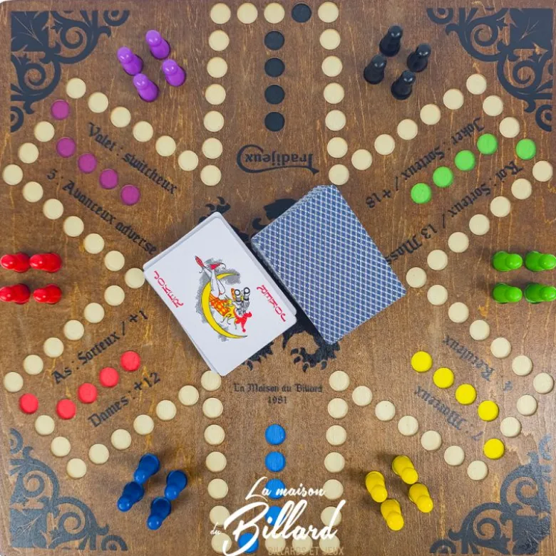 Jeu de Tock artisanal 4/6J. Les chevaux avec de la stratégie