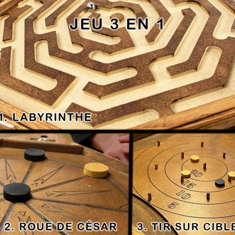 Labyrinthe coopératif trois en un