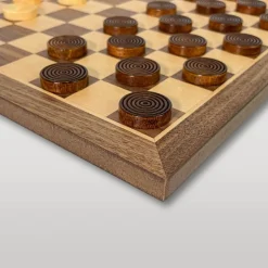 Le beau petit jeu de dames 29cm (personnalisable) Noyer et érable