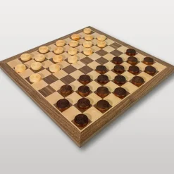 Le beau petit jeu de dames 29cm (personnalisable) Noyer et érable
