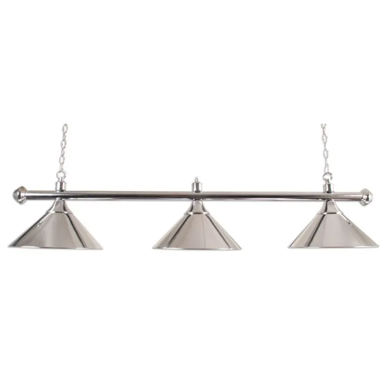 Luminaire 3 globes métal chrome barre chrome