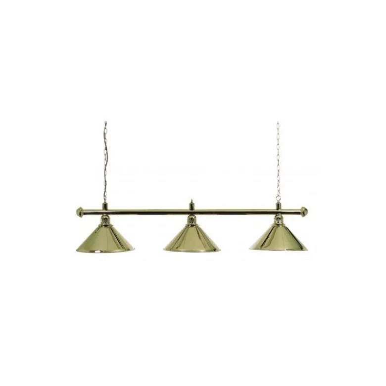 Luminaire 3 globes métal laiton barre laiton
