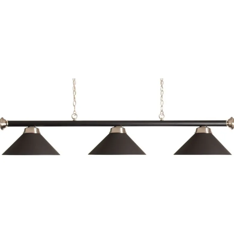 Luminaire 3 globes métal noir barre noire