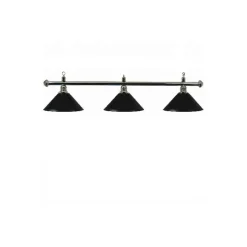 Luminaire 3 globes métal noir barre chrome