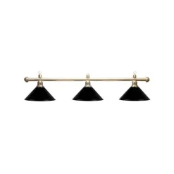 Luminaire 3 globes métal noir barre laiton