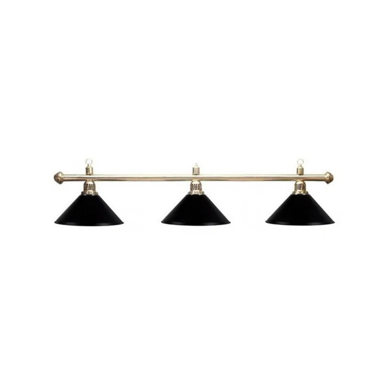 Luminaire 3 globes métal noir barre laiton