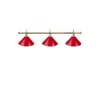 Luminaire 3 globes métal rouge barre laiton